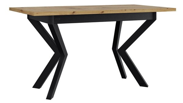Masă Victorville 328Stejar artizan, Negru, 8x8x14cm, ExtensieExtensie, PAL laminat, Metal