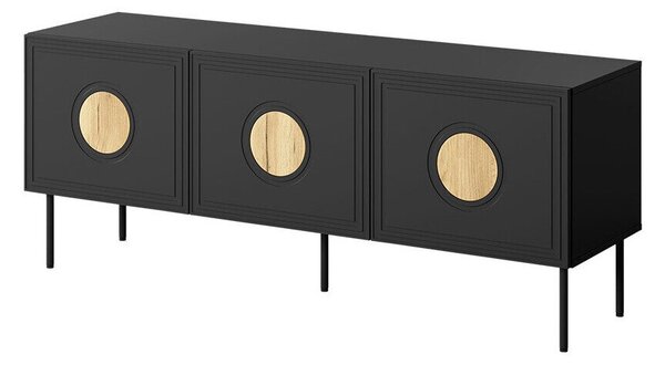 Comodă TV Domromi 101Craft stejar, Negru, 15x6x4cm