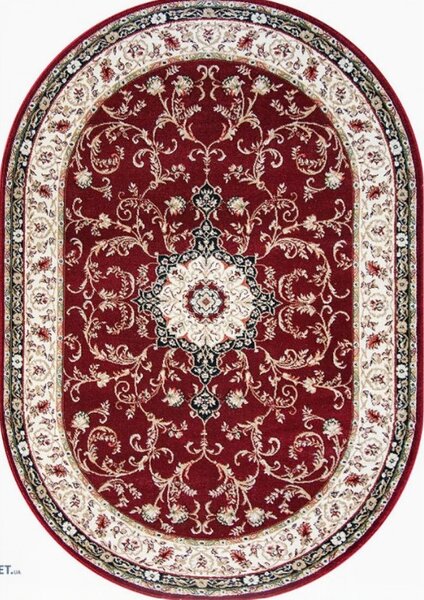 Covor Clasic Oval Lotos 523 210 Roșu-Grena 80x200