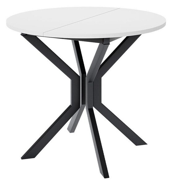 Masă Edmond 111Negru, Alb, 8cm, ExtensieExtensie, PAL laminat, Metal