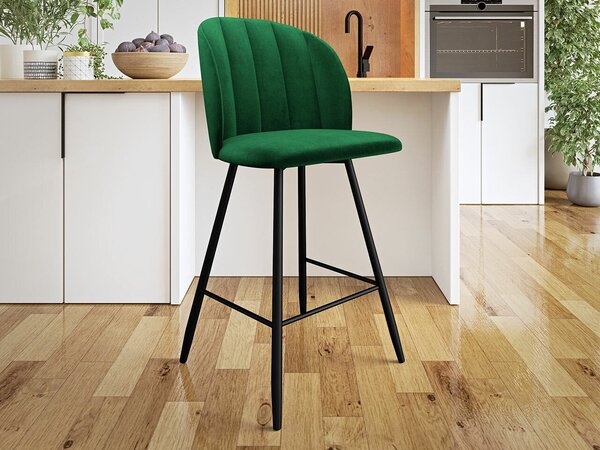 Scaun bar Comfivo Anser IINegru, Verde, 11x4x6cm, Tapiterie, Metalic