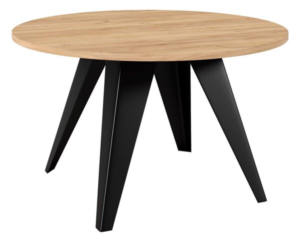 Măsuță de cafea Oswego 116Negru, Stejar Craft auriu, 5cm, PAL laminat, Rotund