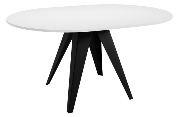 Masă Oswego 114Negru, Alb, 8cm, ExtensieExtensie, PAL laminat, Metal