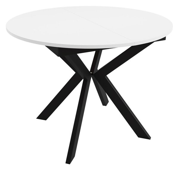 Masă Oswego 112Negru, Alb, 8cm, ExtensieExtensie, PAL laminat, Metal