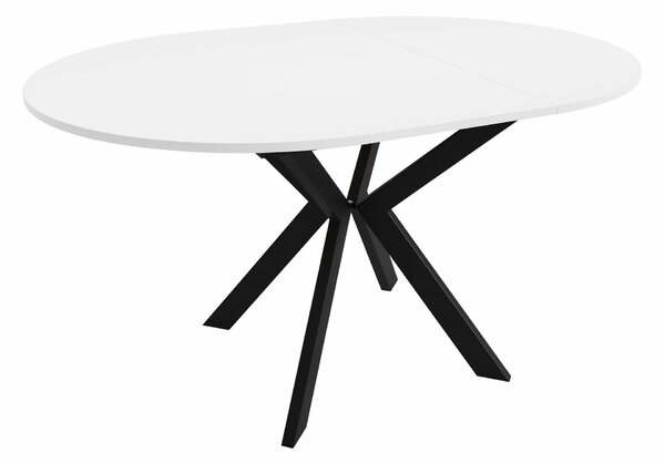 Masă Oswego 112Negru, Alb, 8cm, ExtensieExtensie, PAL laminat, Metal