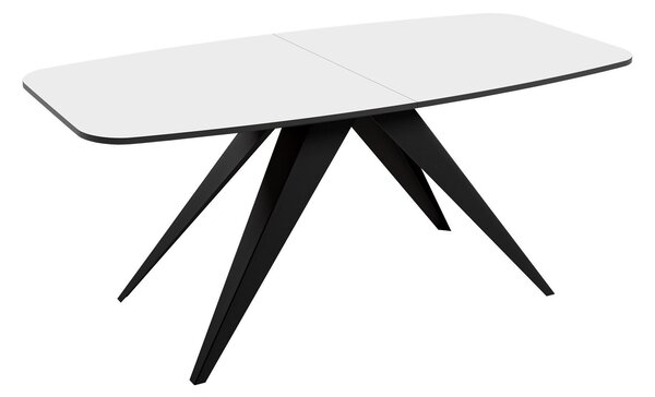 Masă Oswego 115Alb, Negru, 8x8x16cm, ExtensieExtensie, PAL laminat, Metal