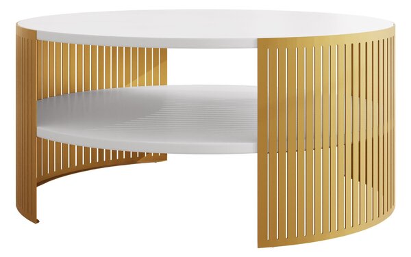 Măsuță de cafea Civer IAuriu, Alb, 4cm, PAL laminat, Rotund