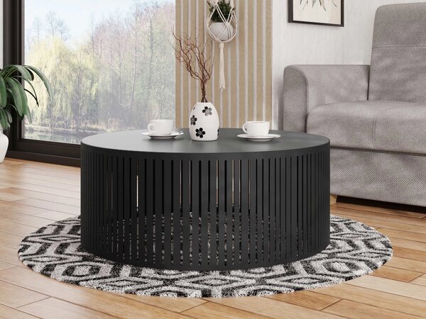 Măsuță de cafea PrunisNegru, 3cm, PAL laminat, Rotund