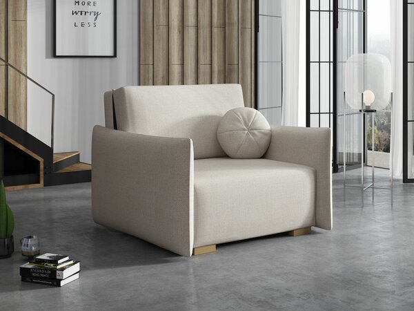 Fotoliu Velven ICrem, 9x10x10cm, Tapiterie, PicioarePicioare: Lemn, Mobilier deja asamblatMobilier deja asamblat