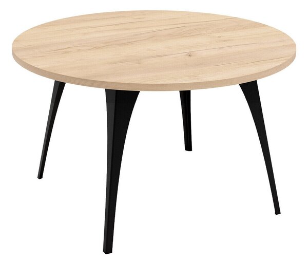 Măsuță de cafea Oswego 126Stejar Craft auriu, Negru, 5cm, PAL laminat, Rotund