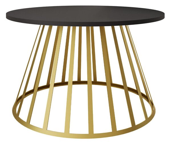Măsuță de cafea Oswego 129Auriu, Negru, 5cm, PAL laminat, Rotund