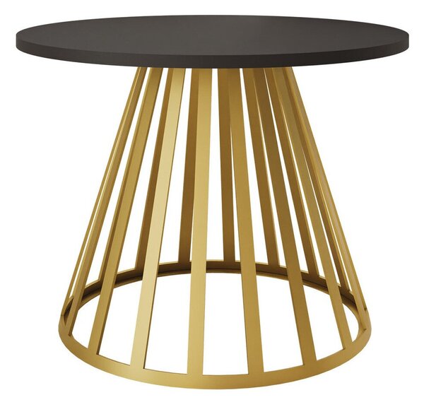 Măsuță de cafea Oswego 130Negru, Auriu, 5cm, PAL laminat, Rotund