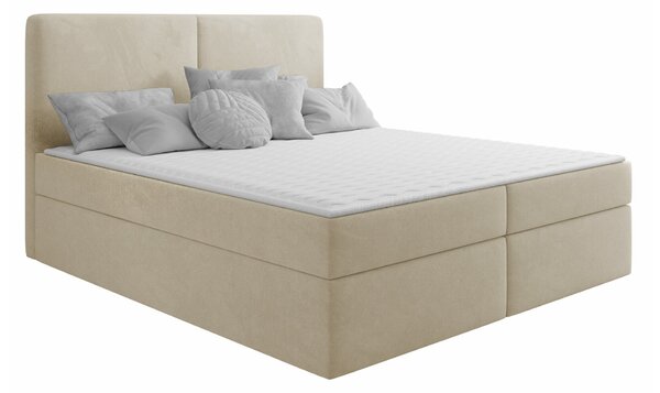 Pat boxspring Zanesville 100Boxspring, Dublu, Crem, 160x200, Tapiterie, Somiera patSomiera pat, 16x21x12cm