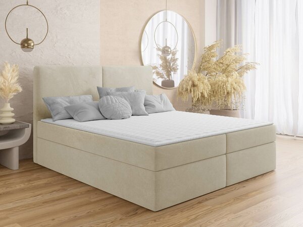 Pat boxspring Zanesville 100Boxspring, Dublu, Crem, 160x200, Tapiterie, Somiera patSomiera pat, 16x21x12cm