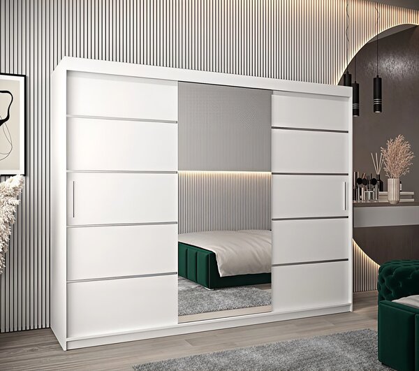 Dressing Marissa, 250x60x200cm, Argintiu, Alb, Pal 18 mm