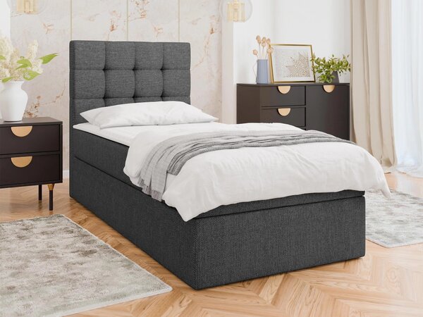 Pat boxspring Comfivo Osculum IIBoxspring, Single, Gri inchis, 80x200, Tapiterie, Somiera patSomiera pat, 8x21x11cm