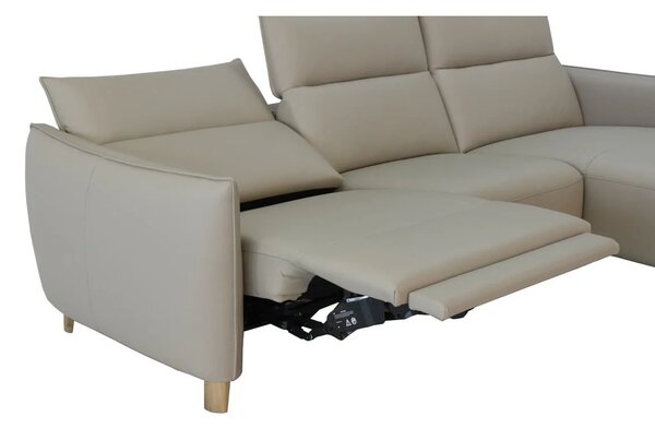 Canapea Flamingo cu sezlong electric piele