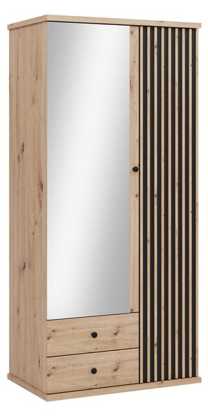 Dulap Venmava 116Stejar artizan, Negru, 21x10x6cm, Uși dulapUși dulap: Cu balamale