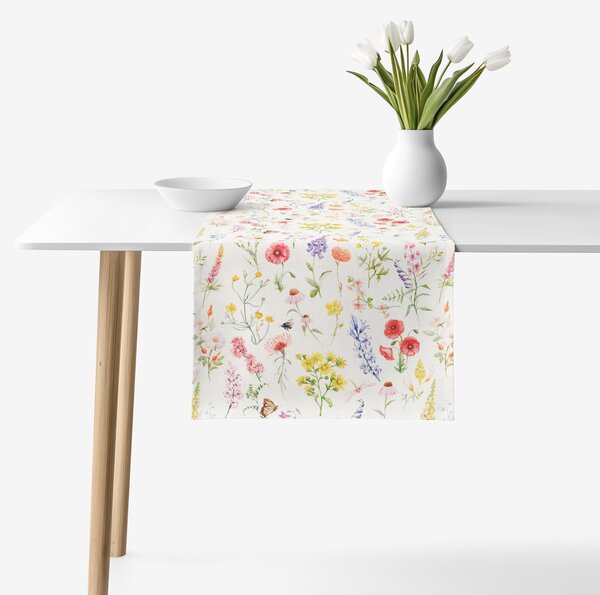 Goldea napron de masă decorativ valencia - pajiște înflorită 35x180 cm