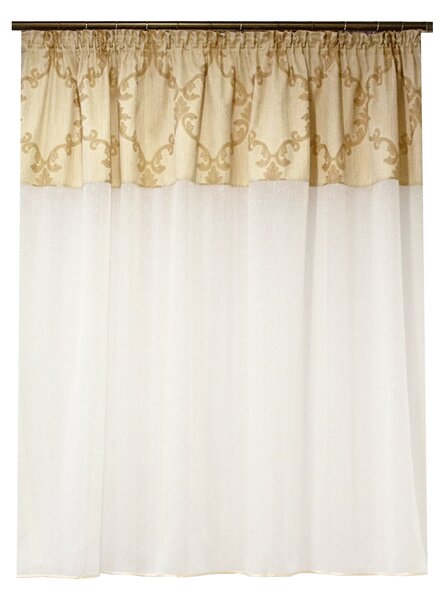 Perdea Velaria ploita ivorie cu banda crem, 200x155 cm