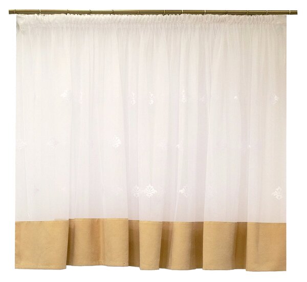 Perdea de bucatarie tiul alb brodat, 300x160 cm