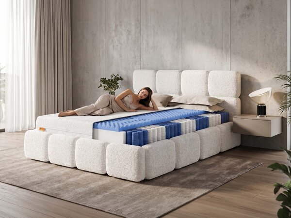 Saltea înaltă cu arcuri împachetate Azuro 90x200x24 - husă Exclusive Premium