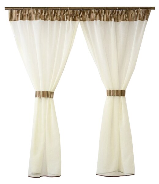 Perdea Velaria in ivoire cu dungi, 170x155 cm
