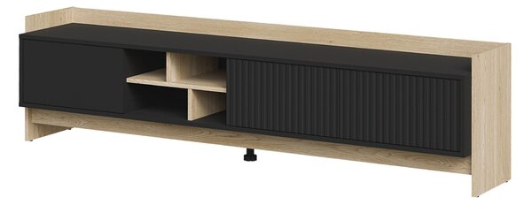 Comodă TV Mavnoli 106Negru, Stejar Cremona, 19x5x4cm