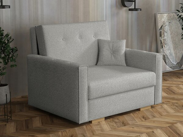 Fotoliu Caelrin IGri deschis, 9x10x10cm, Tapiterie, PicioarePicioare: Lemn, Mobilier deja asamblatMobilier deja asamblat
