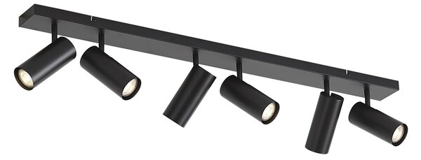 Plafonieră modernă neagră 102cm 6 lumini reglabilă - Renna