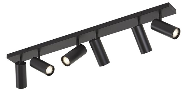 Plafonieră modernă neagră 102cm 6 lumini reglabilă - Renna