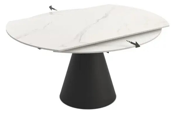 Masa extensibila din Ceramica Alb Marmorat,Oravia