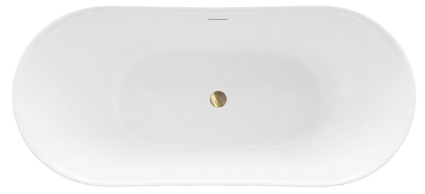 Cadă de baie independentă Rea FERRANO Slim 1600×800×720 mm, albă, capac de scurgere alb, REA-W0081