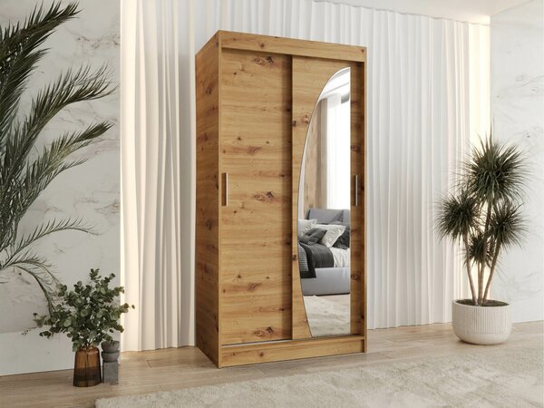 Dulap Hartford 498Stejar artizan, 20x10x6cm, Uși dulapUși dulap: Glisante