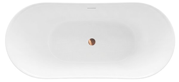 Cadă de baie independentă Rea FERRANO Slim 1600×800×720 mm, albă, capac de scurgere alb, REA-W0081