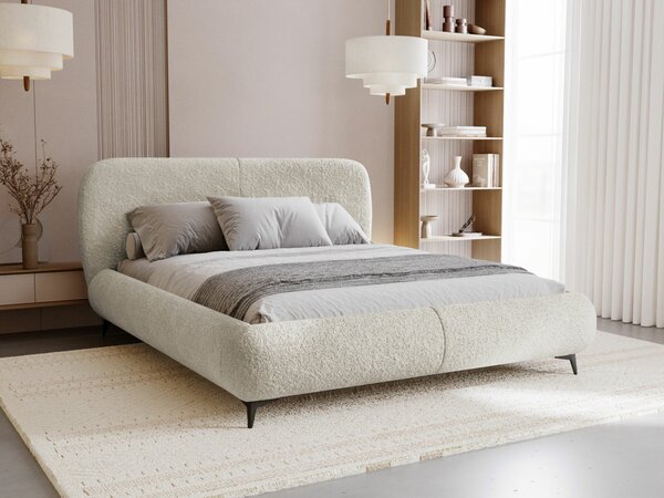 Pat TrendyNest FenaraDublu, Crem, 160x200, Tapiterie, Somiera patSomiera pat, 19x23x11cm