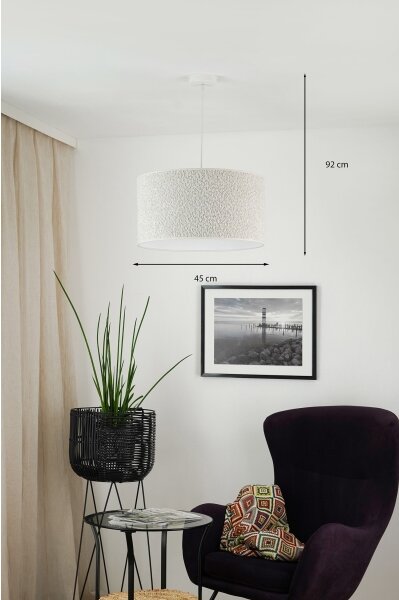 Lustră pe cablu Brilagi BOUCLE ROLLER 1xE27/15W/230V d. 45 cm crem