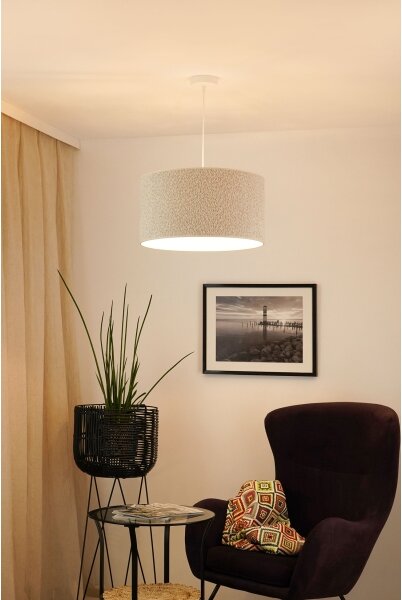 Lustră pe cablu Brilagi BOUCLE ROLLER 1xE27/15W/230V d. 45 cm crem