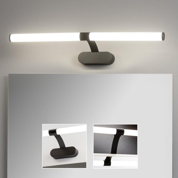 Brilagi - Corp de iluminat LED pentru oglindă de baie TUBEO, 8W, 230V, 60 cm, IP44, negru