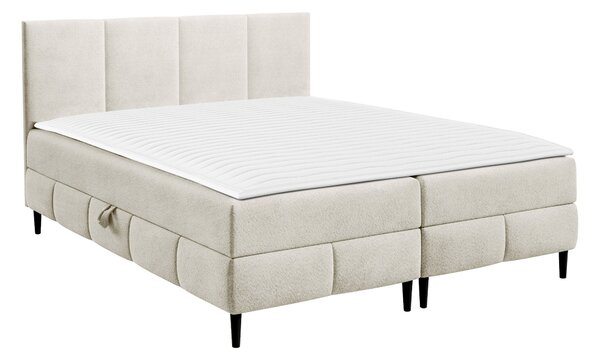 Pat boxspring Rivus IBoxspring, Dublu, Alb, 160x200, Tapiterie, Somiera patSomiera pat, 16x21x9cm