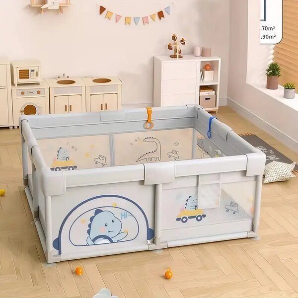 Playfort™ țarc De Joacă Pentru Copii - 180 X 150 Cm, PlayFort™ țarc de joacă pentru copii (Gri) - 180 x 150 cm
