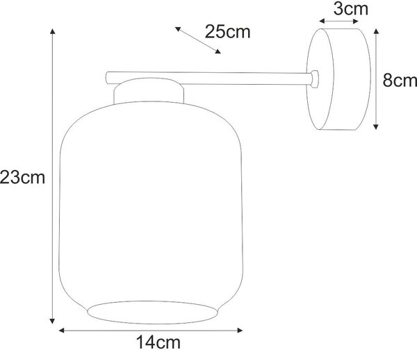 Kaja Iga lampă de perete 1x15 W negru-auriu-chihlimbar K-5513