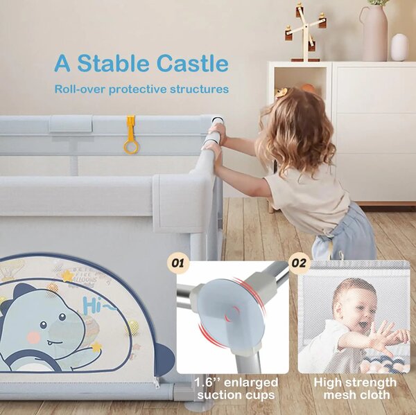Playfort™ țarc De Joacă Pentru Copii - 180 X 150 Cm, PlayFort™ țarc de joacă pentru copii (Gri) - 180 x 150 cm