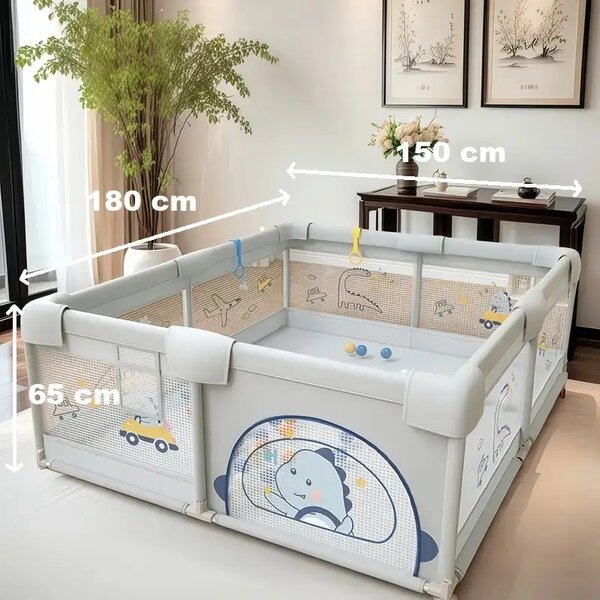 Playfort™ țarc De Joacă Pentru Copii - 180 X 150 Cm, PlayFort™ țarc de joacă pentru copii (Gri) - 180 x 150 cm