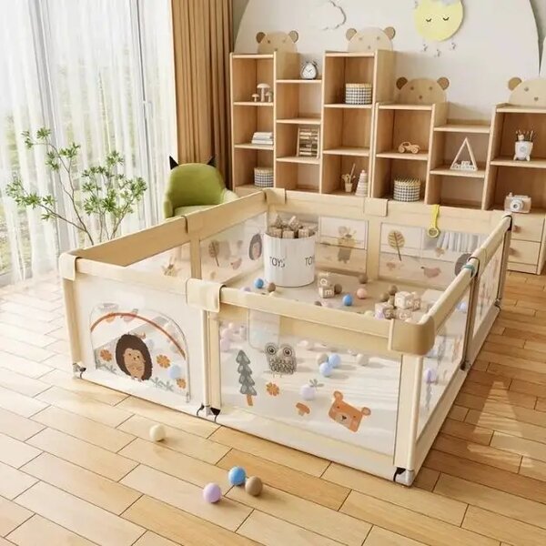 Playfort™ țarc De Joacă Pentru Copii - 180 X 150 Cm, PlayFort™ țarc de joacă pentru copii (Gri) - 180 x 150 cm