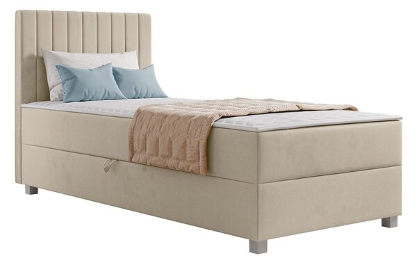 Pat boxspring SoralBoxspring, Single, Crem, 90x200, Tapiterie, Somiera patSomiera pat, 9x21x11cm