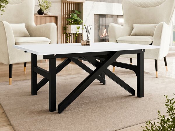 Măsuță de cafea extensibila Oswego 151Negru, Alb, 4x7x10cm, PAL laminat, Unghiular