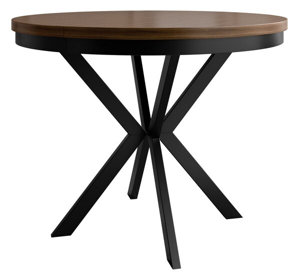 Masă Oswego 156Negru, Nuc, 8cm, ExtensieExtensie, PAL laminat, Metal