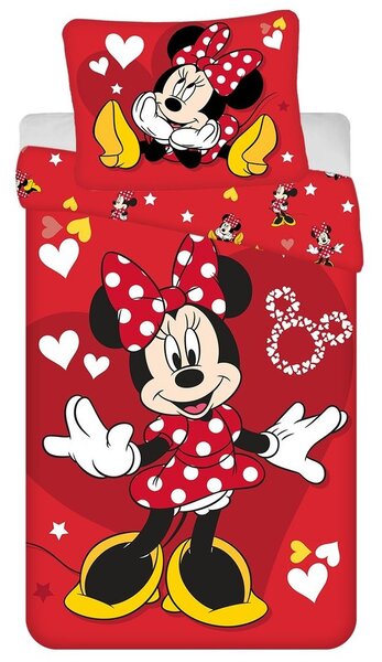 Lenjerie de pat copii Minnie - Minnie - Bows and flowers | 140 x 200 cm / 70 x 90 cm