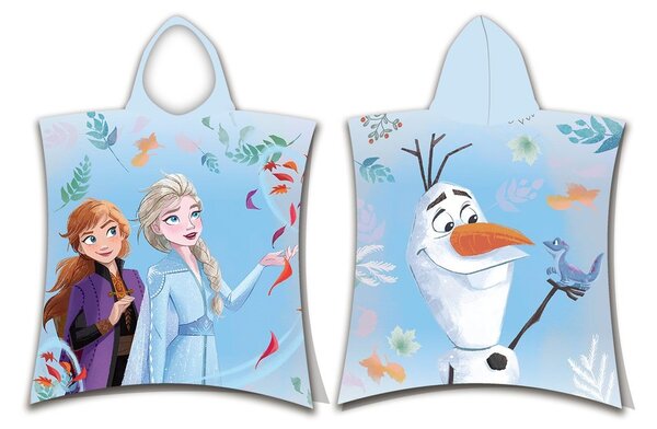 Prosop poncho pentru copii - Regatul de gheață - albastru